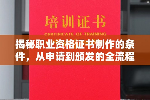 樟树揭秘职业资格证书制作的条件，从申请到颁发的全流程解析